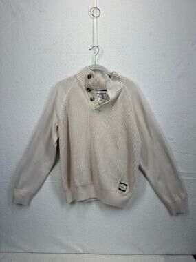 Weatherproof Vintage Brand Shaker Stitch Mock Neck with Raglan Sleeves SZ M